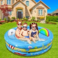 Jojoin Piscina Hinchable- Piscina Inflable Niños- 2 Almohadas Inflables- Material PVC Plástico- Fiesta de Verano en La…